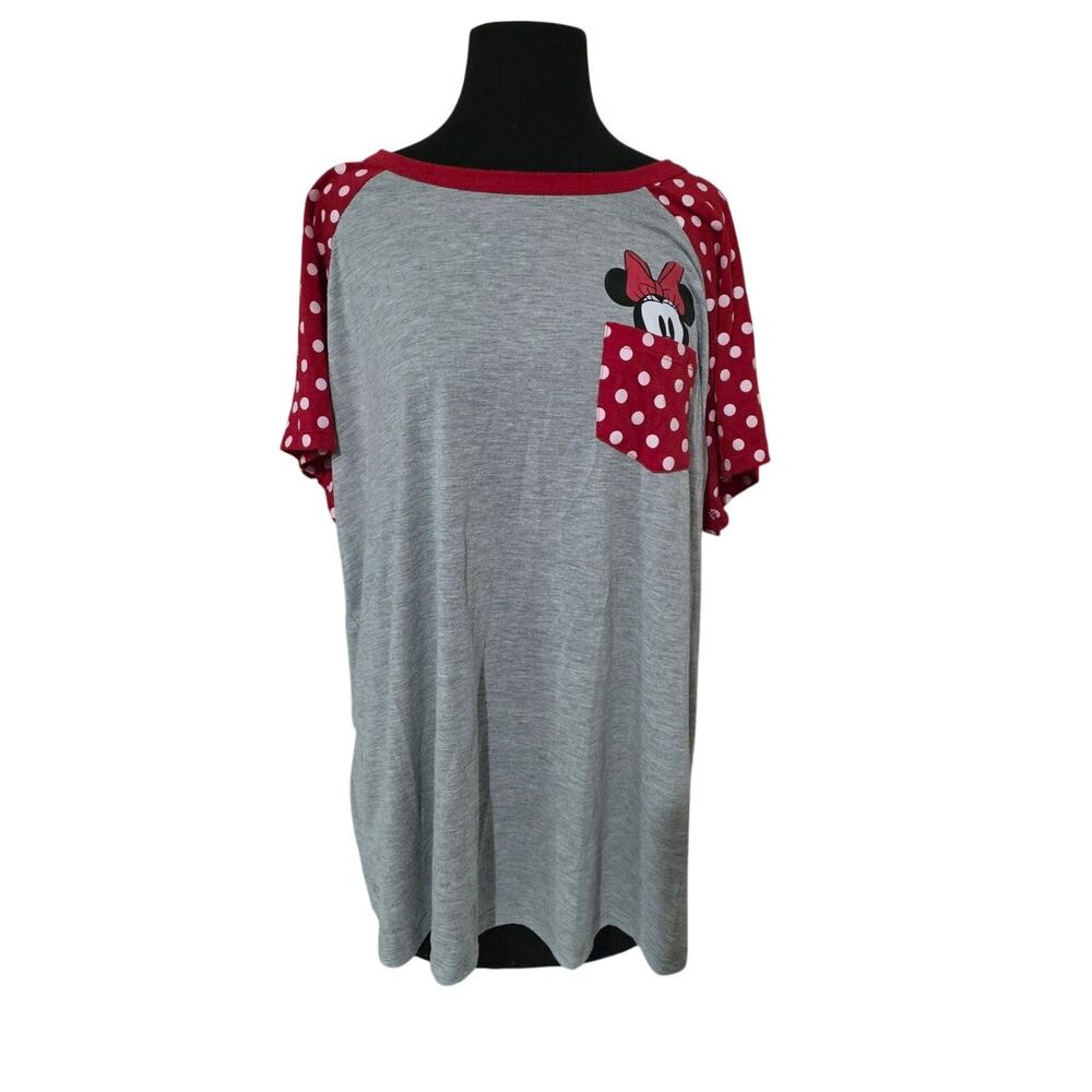Disney Minnie Mouse Grey with Red/White Polka Dot Shirt - 3X